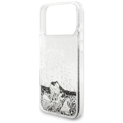 Θήκη για Apple iPhone 17 Pro Max, Guess, Liquid Glitter Charms, Ασημί