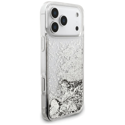 Θήκη για Apple iPhone 17 Pro Max, Guess, Liquid Glitter Charms, Ασημί