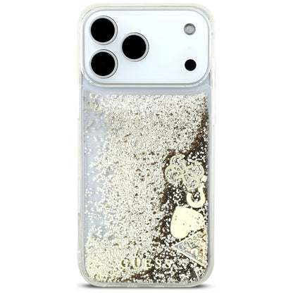 Θήκη για Apple iPhone 17 Pro Max, Guess, Liquid Glitter Charms, Χρυσή