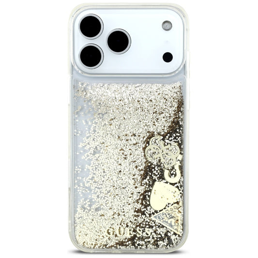 Θήκη για Apple iPhone 17 Pro Max, Guess, Liquid Glitter Charms, Χρυσή