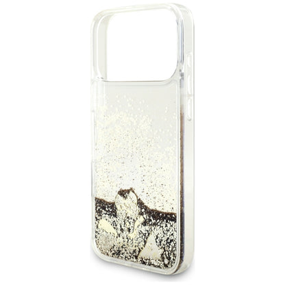 Θήκη για Apple iPhone 17 Pro Max, Guess, Liquid Glitter Charms, Χρυσή