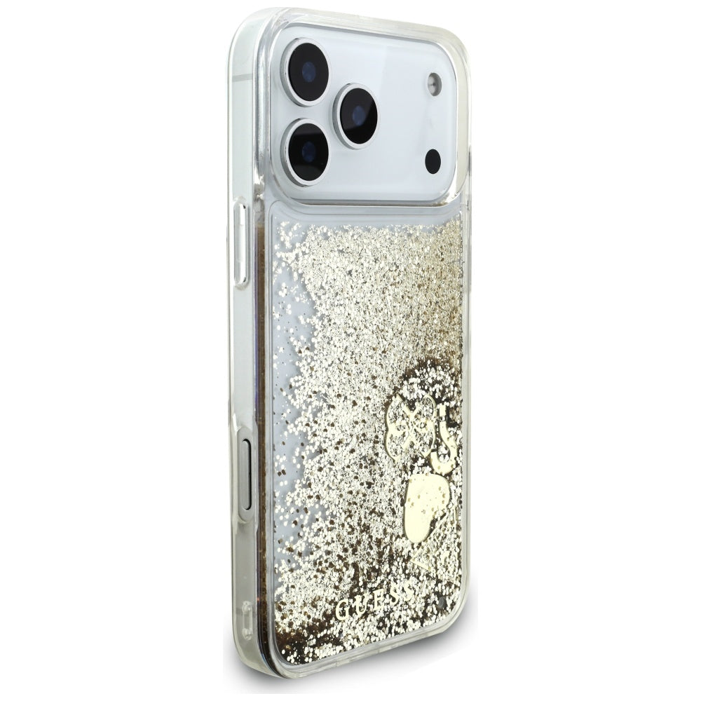 Θήκη για Apple iPhone 17 Pro Max, Guess, Liquid Glitter Charms, Χρυσή