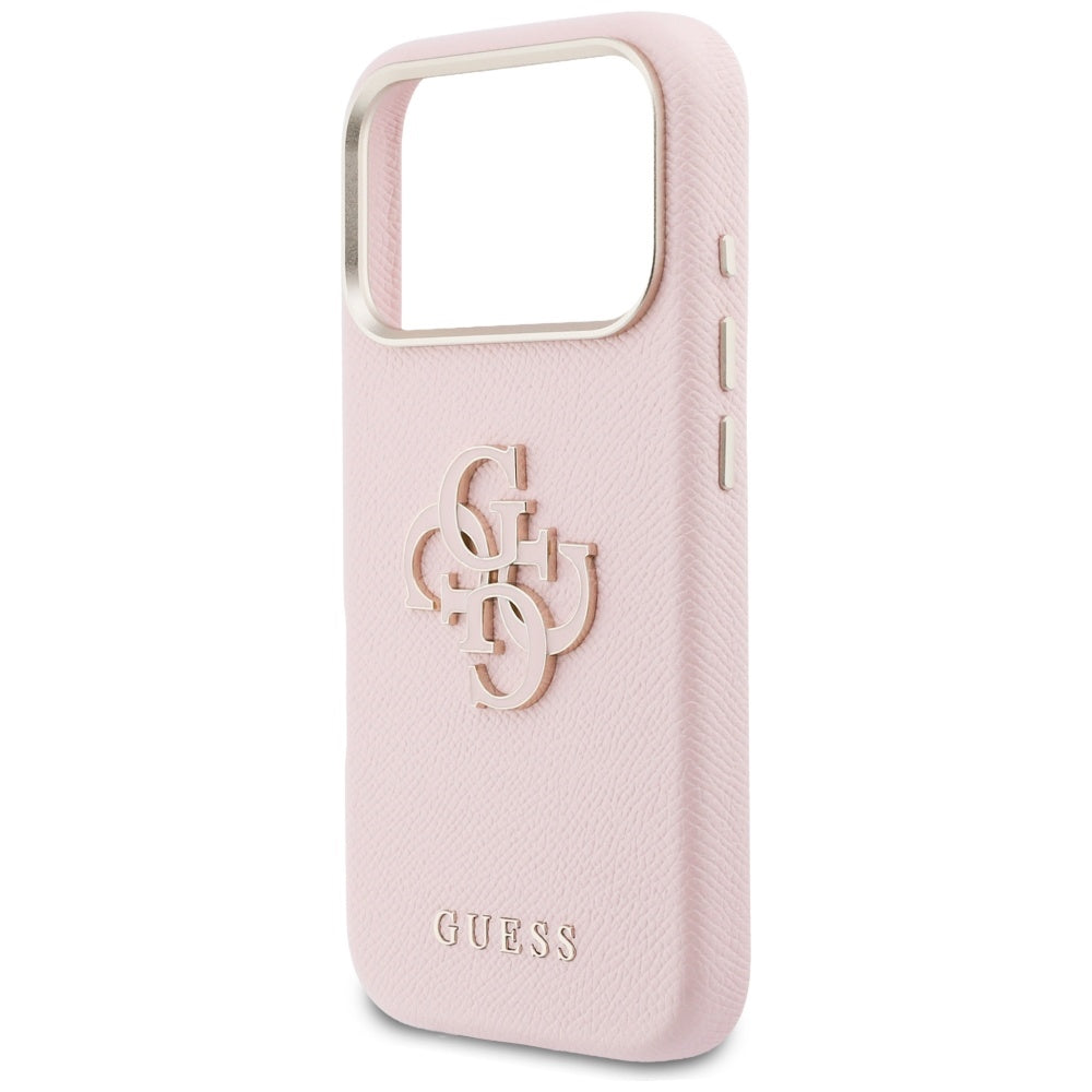 Θήκη για Apple iPhone 17 Pro, Guess, Λογότυπο Ρητίνης, Ροζ