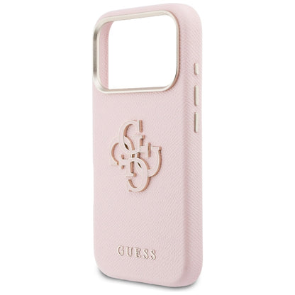 Θήκη για Apple iPhone 17 Pro, Guess, Λογότυπο Ρητίνης, Ροζ