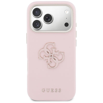 Θήκη για Apple iPhone 17 Pro, Guess, Λογότυπο Ρητίνης, Ροζ