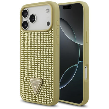 Θήκη για Apple iPhone 17 Pro Max, Guess, Rhinestone Triangle Logo, Χρυσή
