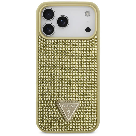 Θήκη για Apple iPhone 17 Pro Max, Guess, Rhinestone Triangle Logo, Χρυσή