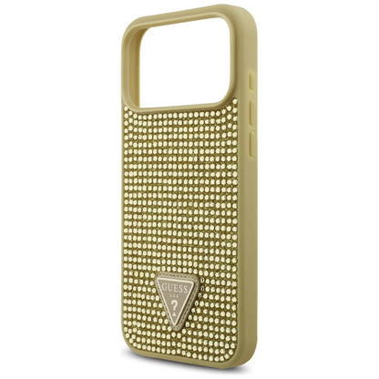 Θήκη για Apple iPhone 17 Pro Max, Guess, Rhinestone Triangle Logo, Χρυσή