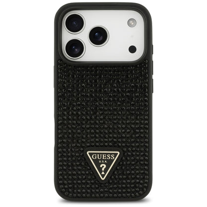 Θήκη για Apple iPhone 17 Pro Max, Guess, Rhinestone Triangle Logo, Μαύρη