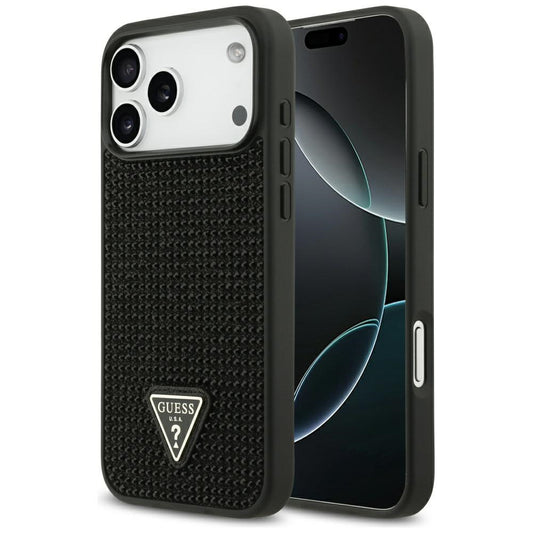 Θήκη για Apple iPhone 17 Pro Max, Guess, Rhinestone Triangle Logo, Μαύρη