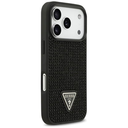 Θήκη για Apple iPhone 17 Pro Max, Guess, Rhinestone Triangle Logo, Μαύρη