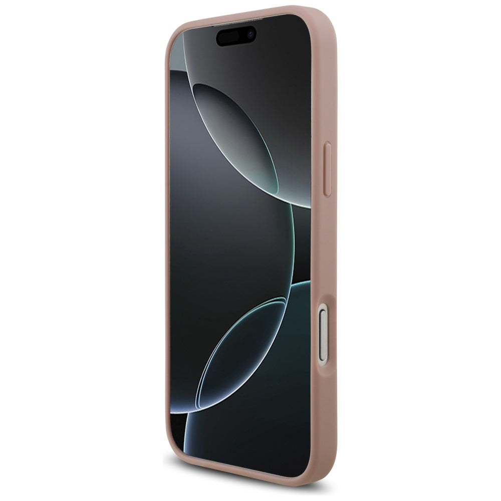 Θήκη για Apple iPhone 17 Pro Max, Guess, Rhinestone Triangle Logo, Ροζ