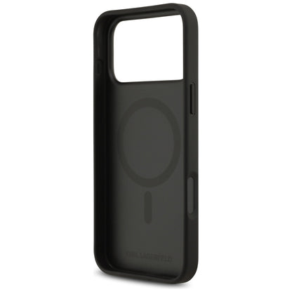 Θήκη για Apple iPhone 17 Pro Max, Karl Lagerfeld, Grained Pattern Logo, Μαύρη