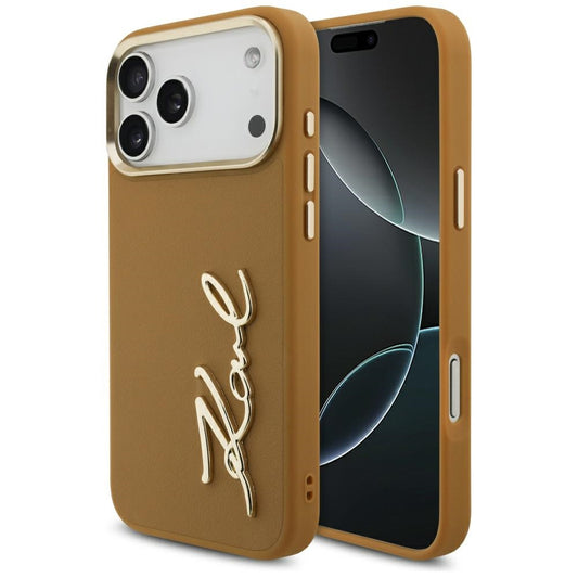 Θήκη για Apple iPhone 17 Pro Max, Karl Lagerfeld, Script Logo, Καφέ