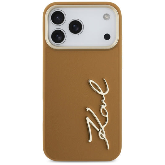 Θήκη για Apple iPhone 17 Pro Max, Karl Lagerfeld, Script Logo, Καφέ