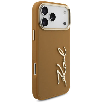Θήκη για Apple iPhone 17 Pro Max, Karl Lagerfeld, Script Logo, Καφέ