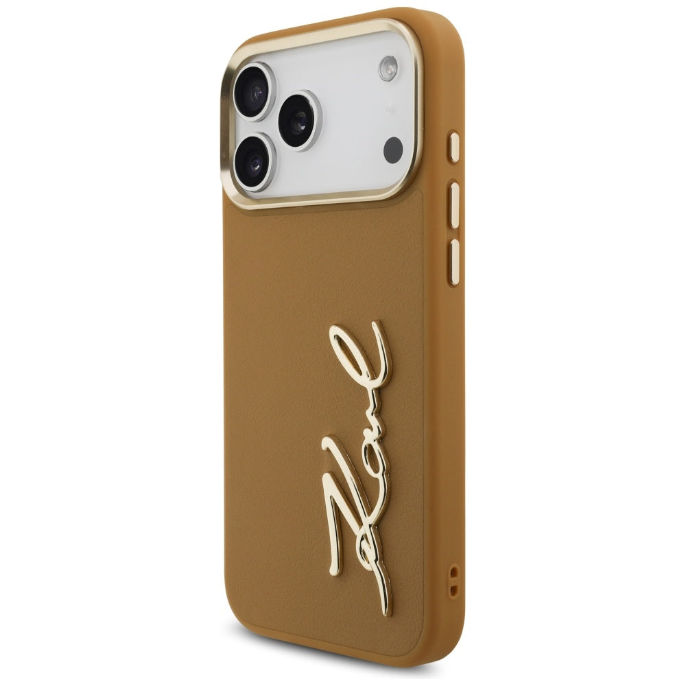 Θήκη για Apple iPhone 17 Pro Max, Karl Lagerfeld, Script Logo, Καφέ