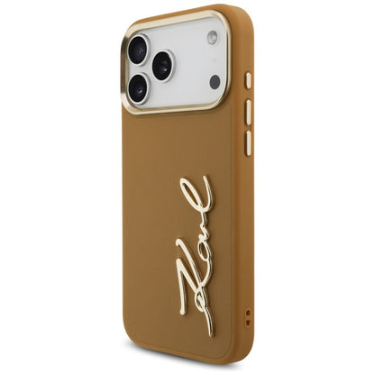 Θήκη για Apple iPhone 17 Pro Max, Karl Lagerfeld, Script Logo, Καφέ