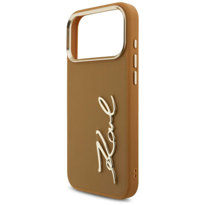 Θήκη για Apple iPhone 17 Pro Max, Karl Lagerfeld, Script Logo, Καφέ