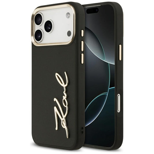 Θήκη για Apple iPhone 17 Pro Max, Karl Lagerfeld, Script Logo, Μαύρη