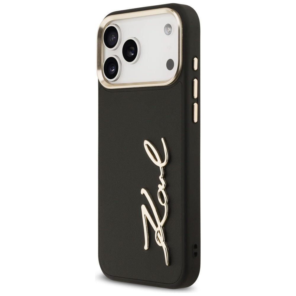 Θήκη για Apple iPhone 17 Pro Max, Karl Lagerfeld, Script Logo, Μαύρη