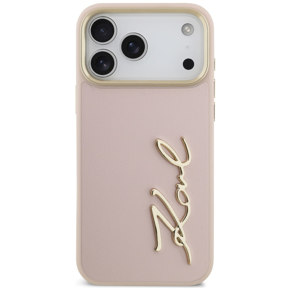 Θήκη για Apple iPhone 17 Pro Max, Karl Lagerfeld, Script Logo, Ροζ