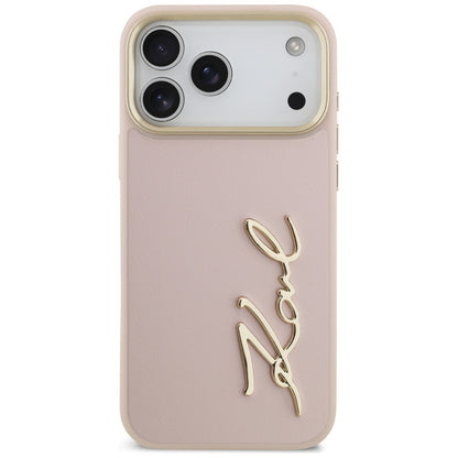 Θήκη για Apple iPhone 17 Pro Max, Karl Lagerfeld, Script Logo, Ροζ