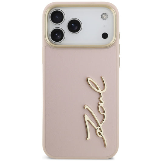 Θήκη για Apple iPhone 17 Pro Max, Karl Lagerfeld, Script Logo, Ροζ