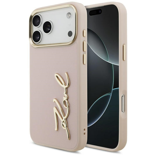 Θήκη για Apple iPhone 17 Pro Max, Karl Lagerfeld, Script Logo, Ροζ