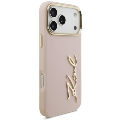 Θήκη για Apple iPhone 17 Pro Max, Karl Lagerfeld, Script Logo, Ροζ