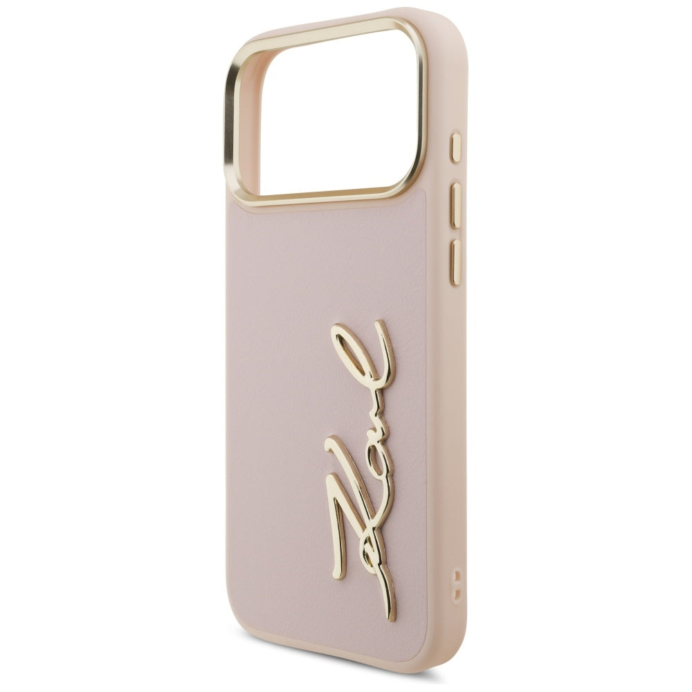 Θήκη για Apple iPhone 17 Pro Max, Karl Lagerfeld, Script Logo, Ροζ