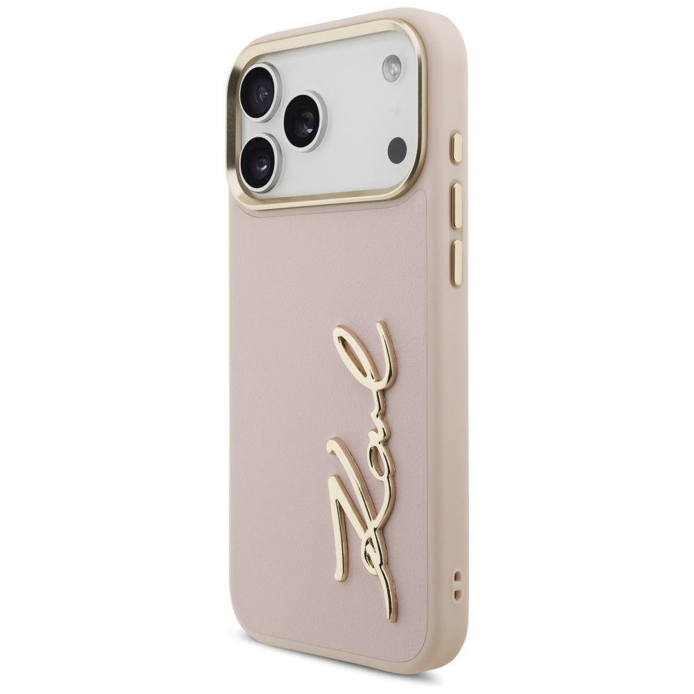 Θήκη για Apple iPhone 17 Pro Max, Karl Lagerfeld, Script Logo, Ροζ