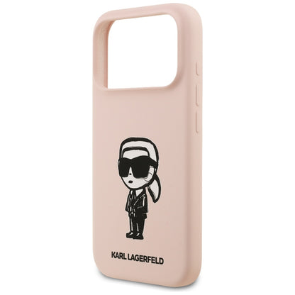Case for Apple iPhone 17 Pro Max, Karl Lagerfeld, Sketch and Logo Karl, Pink