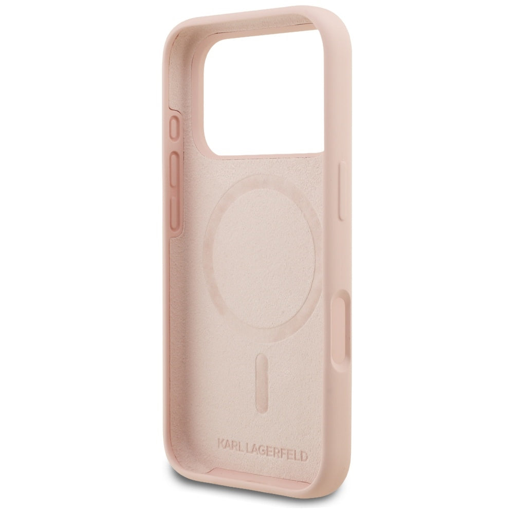 Case for Apple iPhone 17 Pro Max, Karl Lagerfeld, Sketch and Logo Karl, Pink