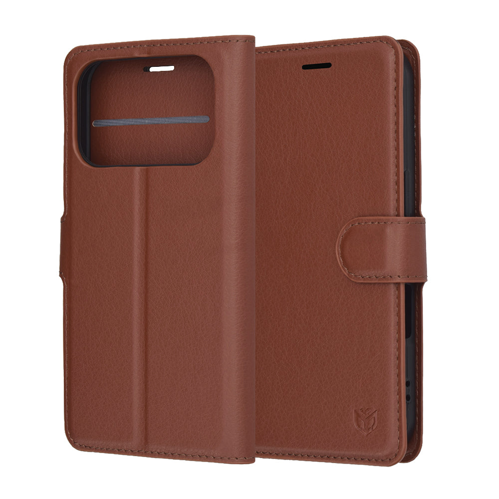 Θήκη για Apple iPhone 17 Pro Max, Techsuit, Leather Folio, Καφέ