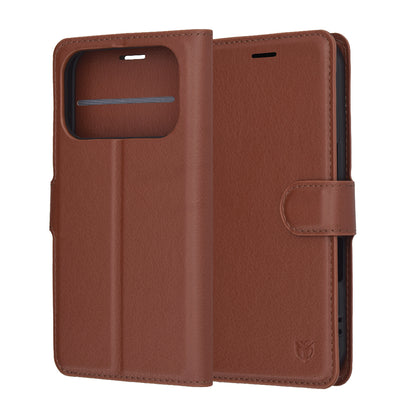 Θήκη για Apple iPhone 17 Pro Max, Techsuit, Leather Folio, Καφέ