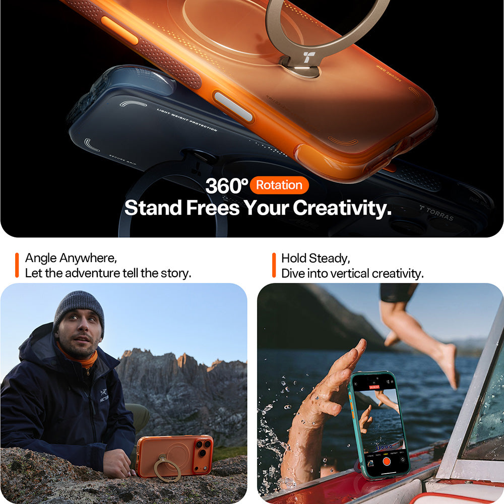 Θήκη για Apple iPhone 17 Pro Max, Torras, Ostand Spin Air, Μπλε