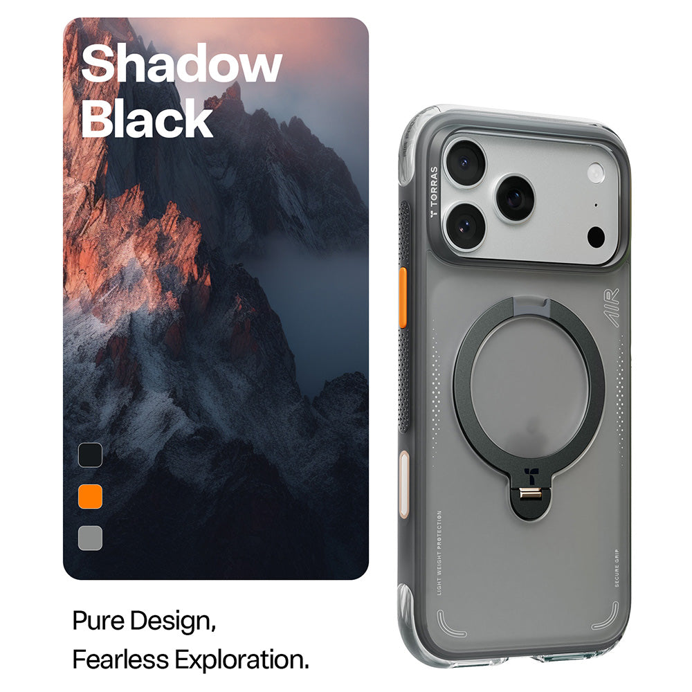 Θήκη για Apple iPhone 17 Pro Max, Torras, Ostand Spin Air, Γκρι