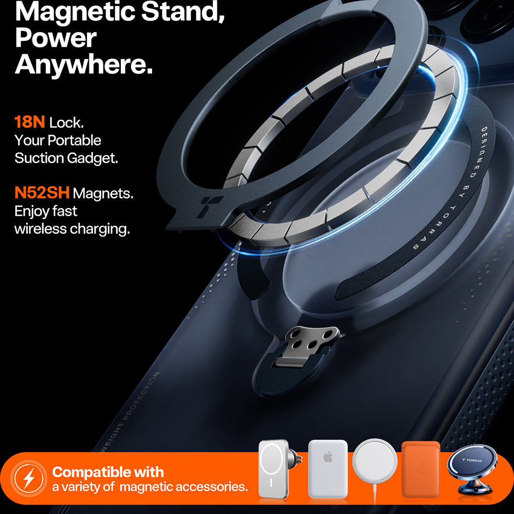 Θήκη για Apple iPhone 17 Pro, Torras, Ostand Spin Air, Μπλε