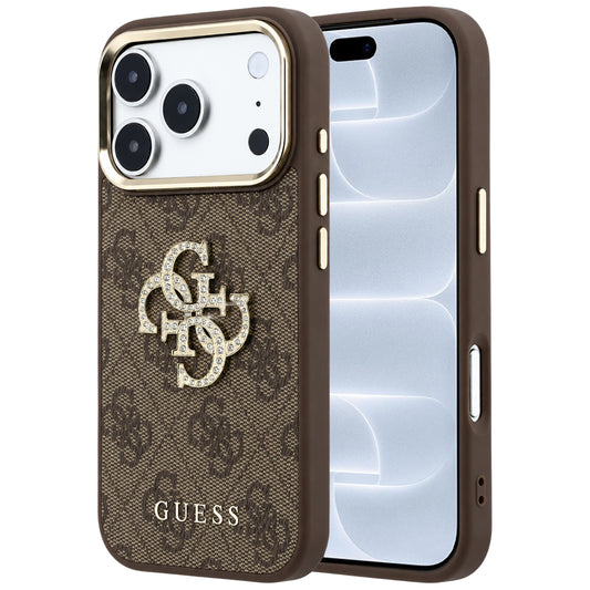 Θήκη για Apple iPhone 18 Pro / 17 Pro, Guess, 4G Big Strass Logo, Καφέ