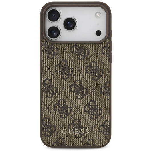 Case for Apple iPhone 18 Pro / 17 Pro, Guess, 4G Classic Logo, Brown