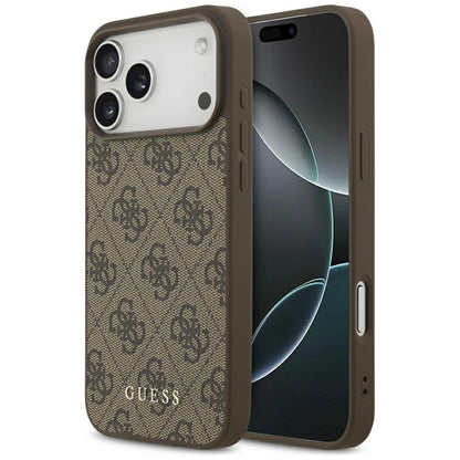 Case for Apple iPhone 18 Pro / 17 Pro, Guess, 4G Classic Logo, Brown
