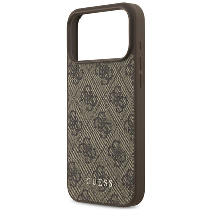 Case for Apple iPhone 18 Pro / 17 Pro, Guess, 4G Classic Logo, Brown