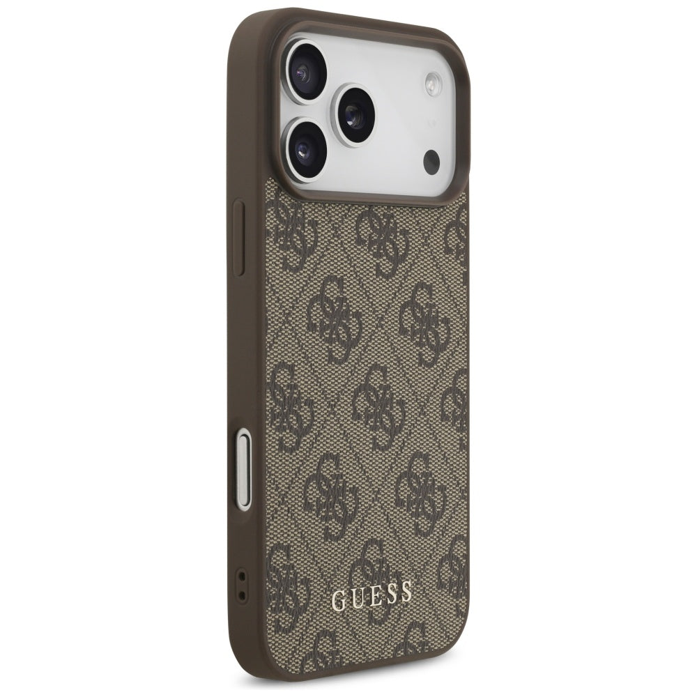 Case for Apple iPhone 18 Pro / 17 Pro, Guess, 4G Classic Logo, Brown