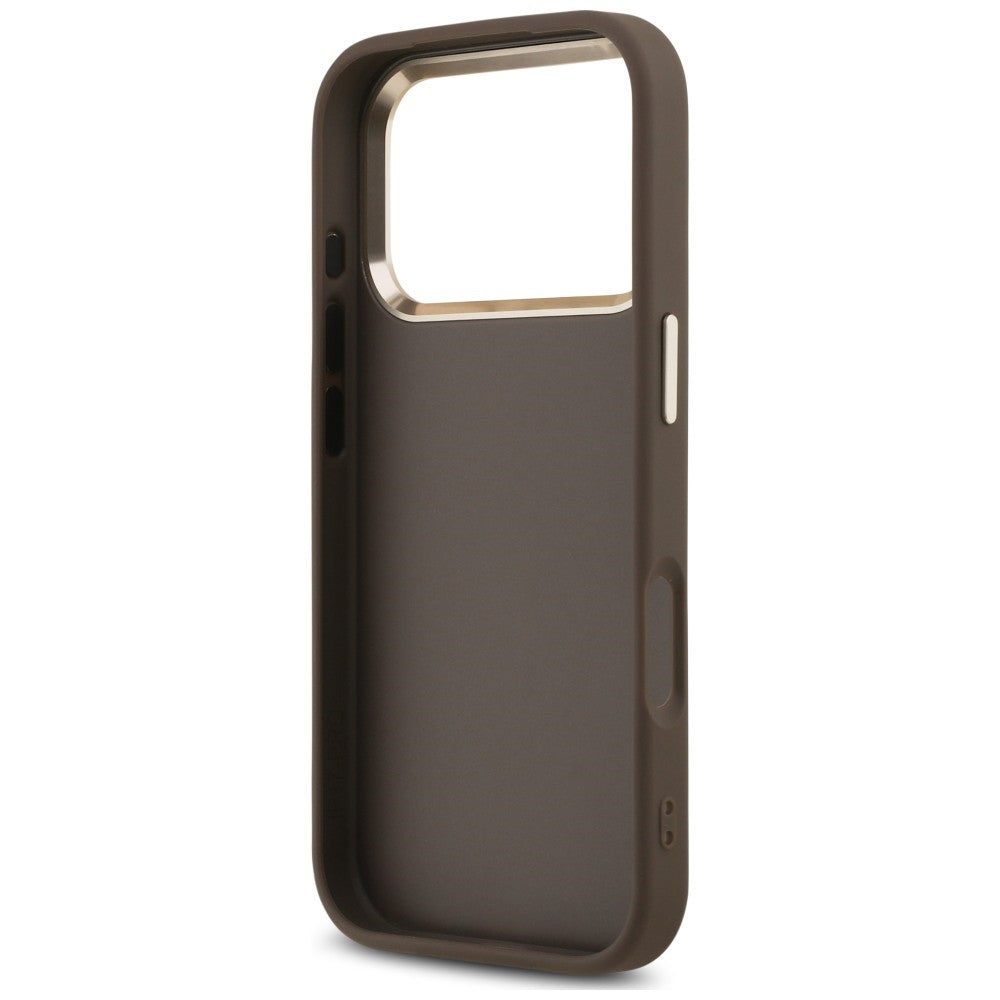 Θήκη για Apple iPhone 18 Pro / 17 Pro, Guess, 4G Classic Logo with Strap, Χρυσοκάστανη