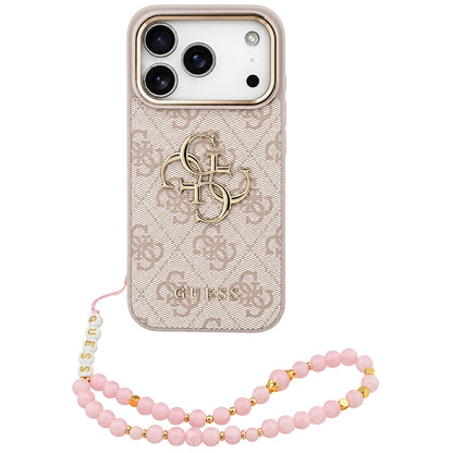 Θήκη για Apple iPhone 18 Pro / 17 Pro, Guess, 4G Classic Logo with Strap, Ροζ Χρυσό