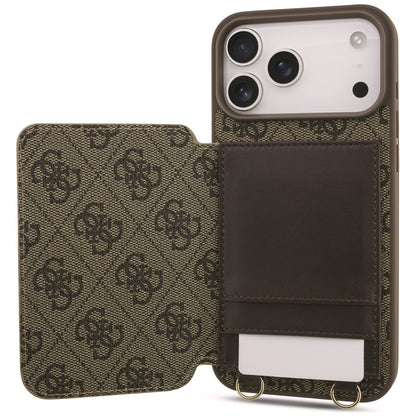 Θήκη για Apple iPhone 18 Pro / 17 Pro, Guess, 4G Crossbody Cardslot, Καφέ