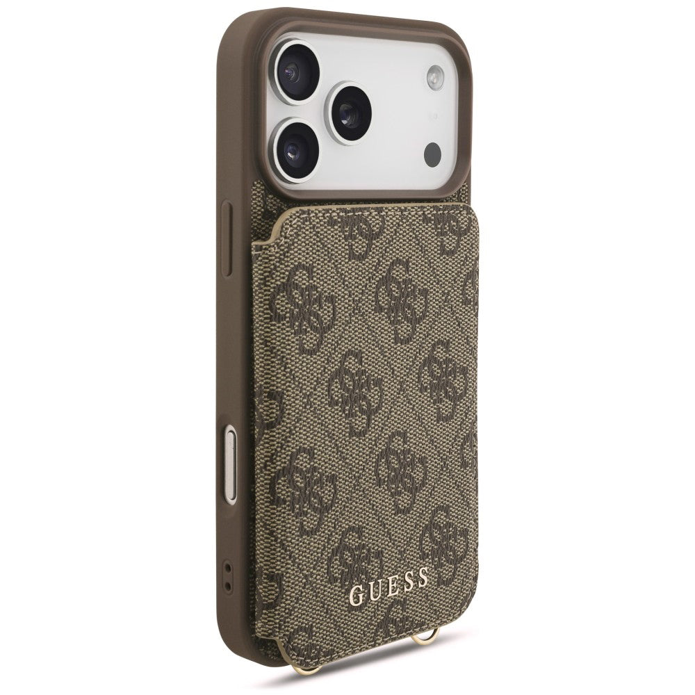 Θήκη για Apple iPhone 18 Pro / 17 Pro, Guess, 4G Crossbody Cardslot, Καφέ