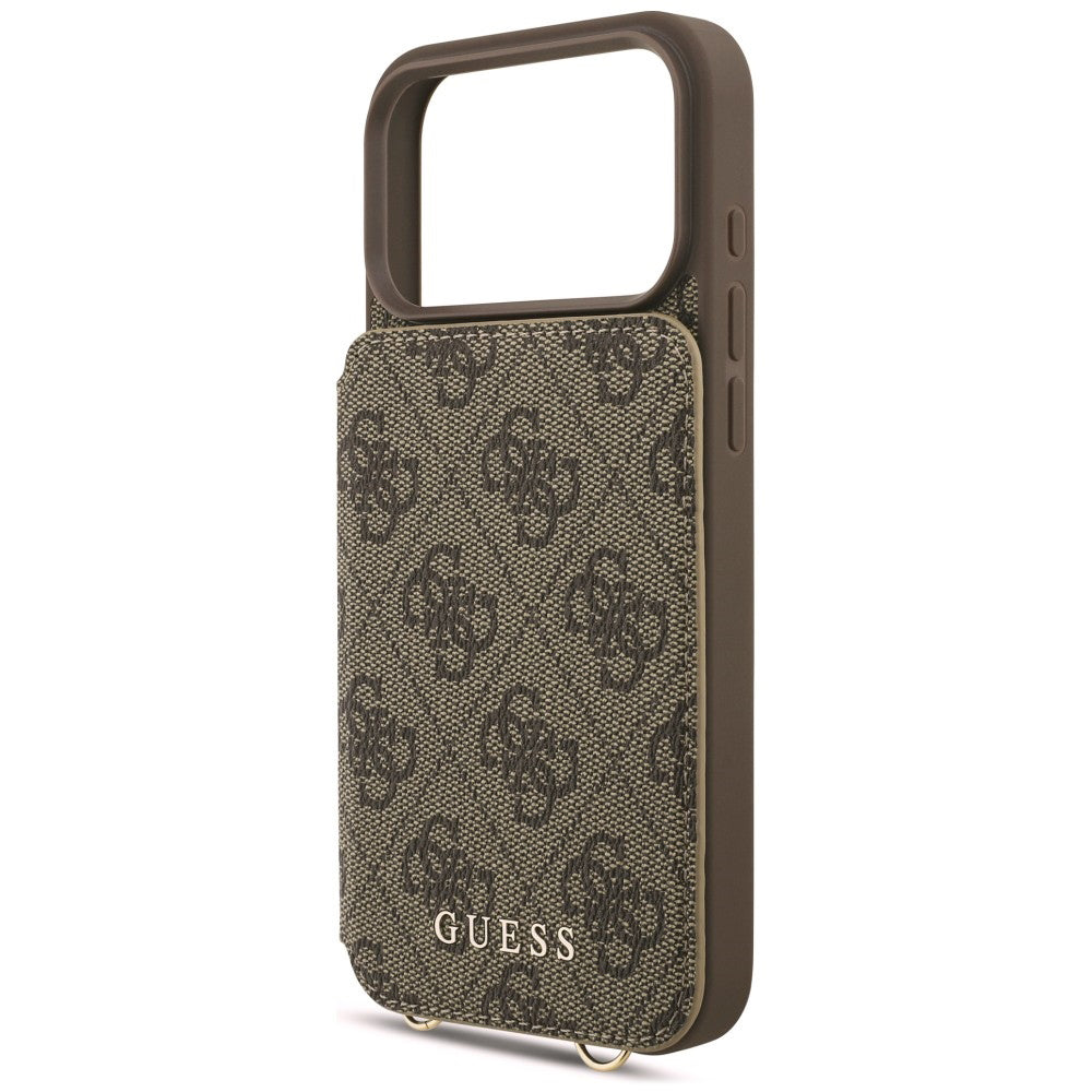 Θήκη για Apple iPhone 18 Pro / 17 Pro, Guess, 4G Crossbody Cardslot, Καφέ