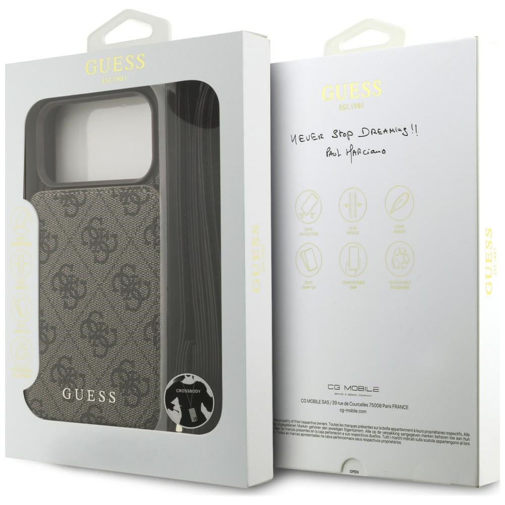 Θήκη για Apple iPhone 18 Pro / 17 Pro, Guess, 4G Crossbody Cardslot, Καφέ